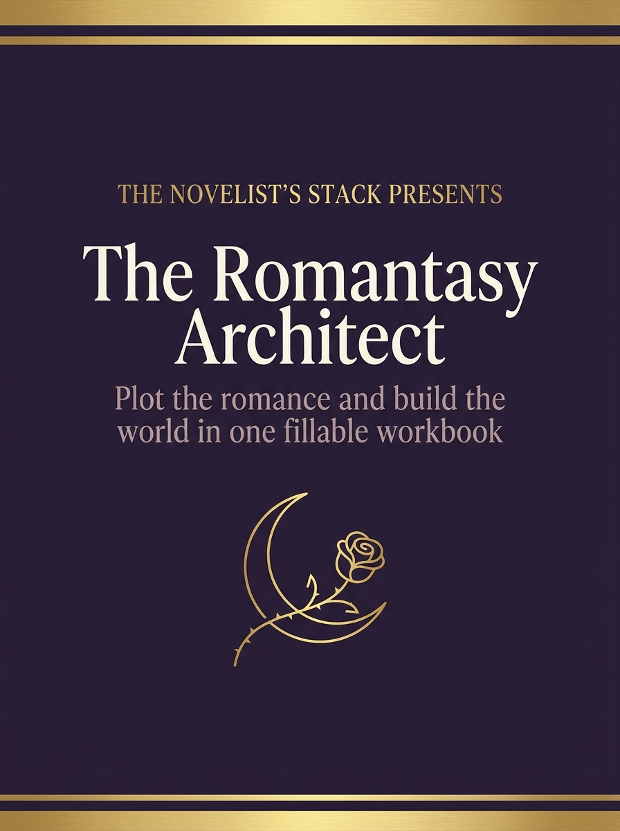The Romantasy Architect — worldbuilding and romance plotting workbook cover